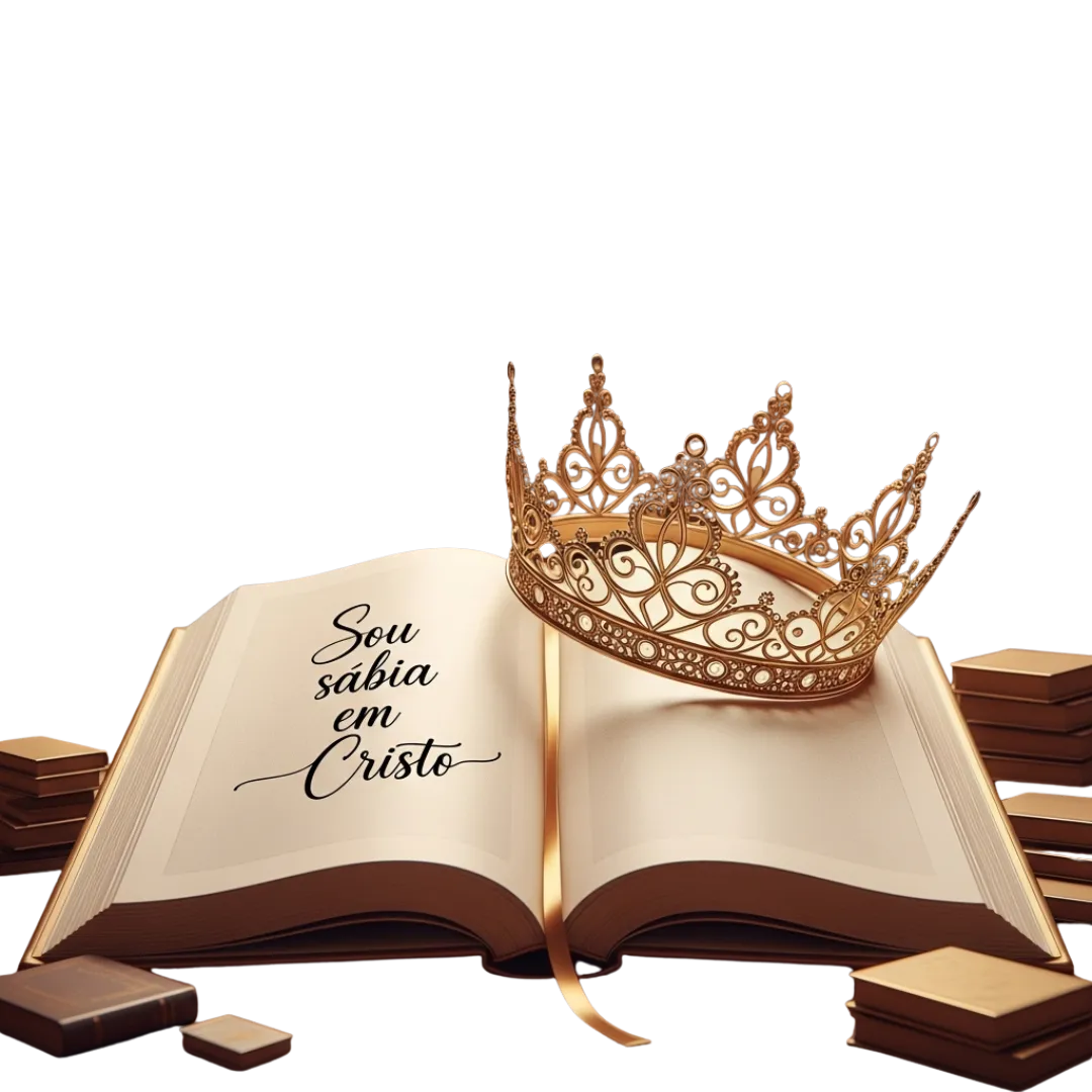 Bíblia e coroa em composição feminina cristã