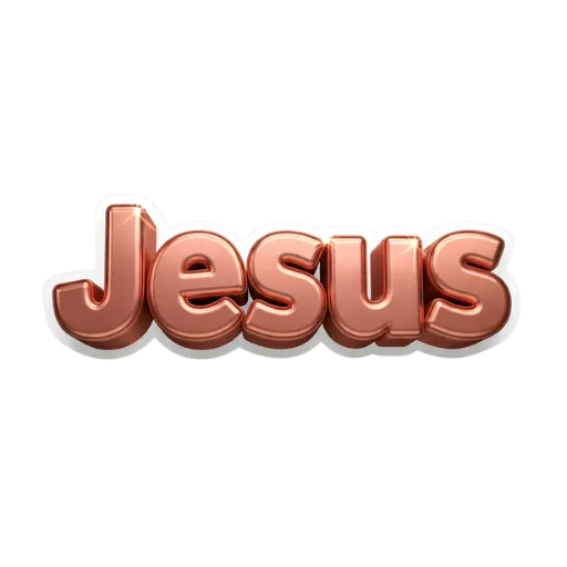 Palavra Jesus com acabamento em 3D